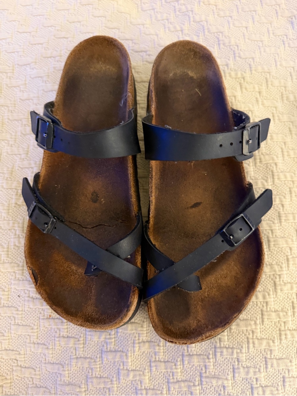 Black Birkenstock Double-Strap Buckle Sandals